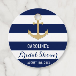 Étiquettes Cadeau MERCI Marine Bleue Ancre FÊTE DES MARIÉES