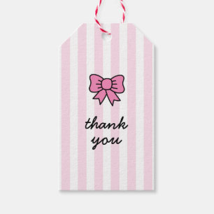 Étiquettes-cadeau Merci mignon carton rose Bow