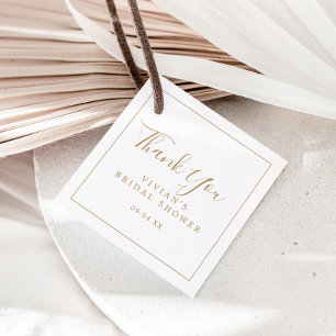 Étiquettes Cadeau Merci minimaliste de Fête des mariées d'or