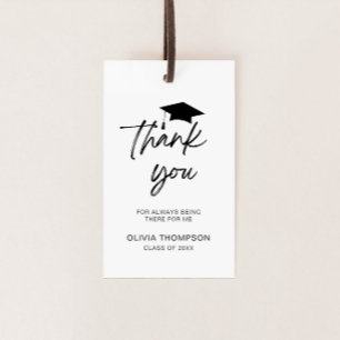 Étiquettes-cadeau Merci minimaliste de graduation de script