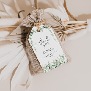 Étiquettes-cadeau Merci minimaliste géométrique Mariage Eucalyptus
