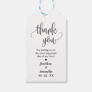 Étiquettes-cadeau Merci minimaliste mariage douche nuptiale faveur
