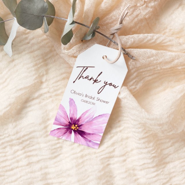 Étiquettes-cadeau Merci minimaliste rose (Créateur téléchargé)
