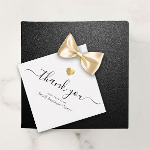 Étiquettes Cadeau Merci moderne Script Chic Or Petite entreprise