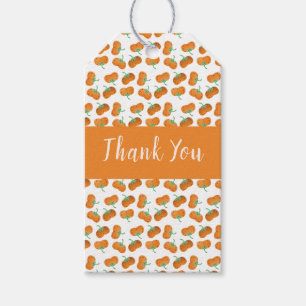 Étiquettes-cadeau Merci Motif Citrouille d'automne Orange