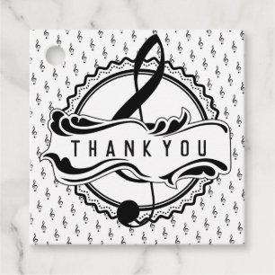 Étiquettes Cadeau Merci Musical Note Favoriser les balises