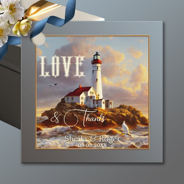 Étiquettes Cadeau Merci  nautique phare Mariage (Créateur téléchargé)