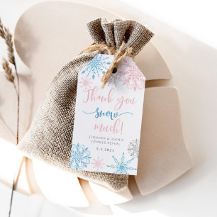 Étiquettes-cadeau Merci neige beaucoup de genre révéler merci