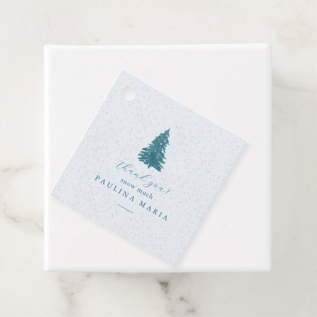 Étiquettes Cadeau Merci Neige Beaucoup Hivernal Quinceanera Pine Tre (En situation)