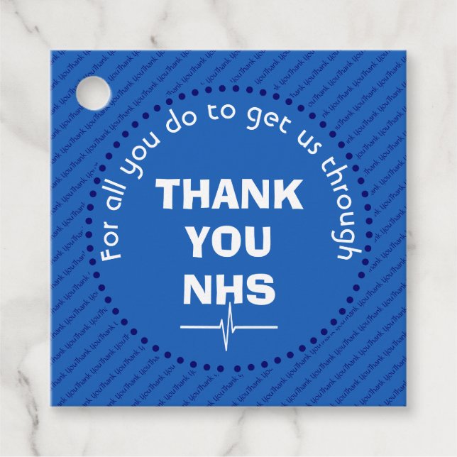 Étiquettes Cadeau MERCI NHS personnalisé (Devant)