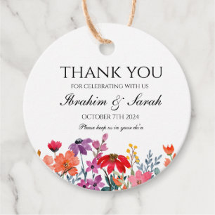Étiquettes Cadeau Merci nikah mariage musulman faveur floral