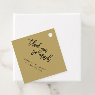 Étiquettes Cadeau Merci/noms/message mariage diamant or