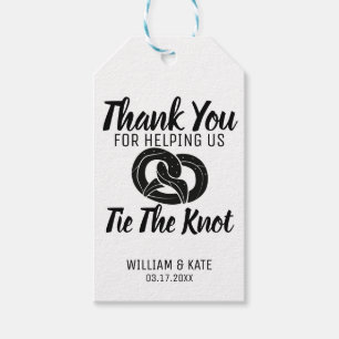 Étiquettes-cadeau Merci nous aider Cravate le Mariage Knot Pretzels