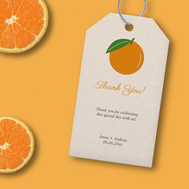 Étiquettes-cadeau Merci orange (Orange Thank You Gift Tags)