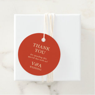 Étiquettes Cadeau Merci orange brûlé automne Mariage