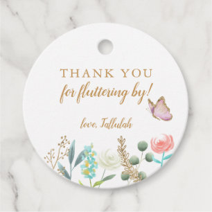 Étiquettes Cadeau Merci Papillon Pour Flutter Par Anniversaire