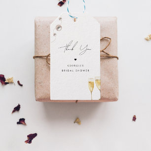 Étiquettes-cadeau Merci Perles Prosecco Champagne Enterrement de Vie
