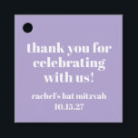 Étiquettes Cadeau Merci personnalisé Bat mitzvah moderne Bold Purple<br><div class="desc">Typographie Personalisée Gras Lavender Purple Modern Merci Favoriser les étiquettes</div>