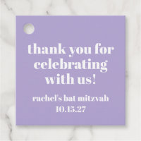 Merci personnalisé Bat mitzvah moderne Bold Purple