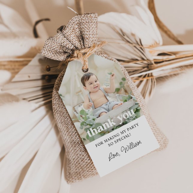 Étiquettes-cadeau Merci photo anniversaire (Créateur téléchargé)