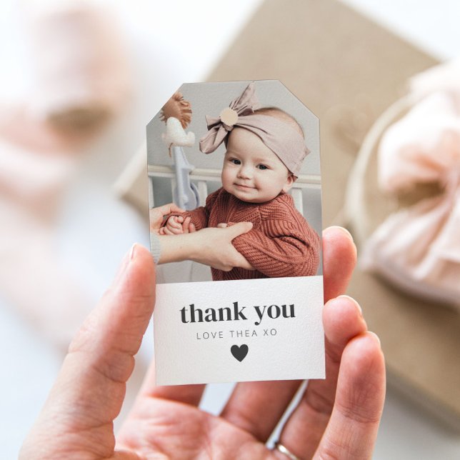 Étiquettes-cadeau Merci photo bébé (Créateur téléchargé)