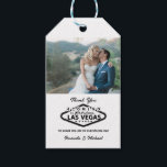 Étiquettes-cadeau Merci photo personnalisé Mariage Las Vegas<br><div class="desc">Personnalisez cette étiquette cadeau de remerciement mariage Vegas avec votre propre photo et texte. Entièrement personnalisable.</div>