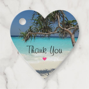 Étiquettes Cadeau Merci photo Tropical Blue Ocean Beach
