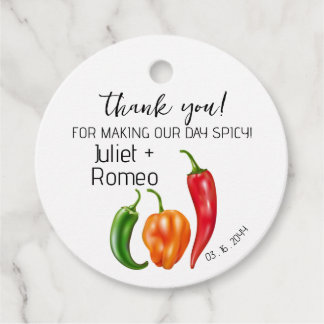 Étiquettes Cadeau Merci Piment Chaud Mariage