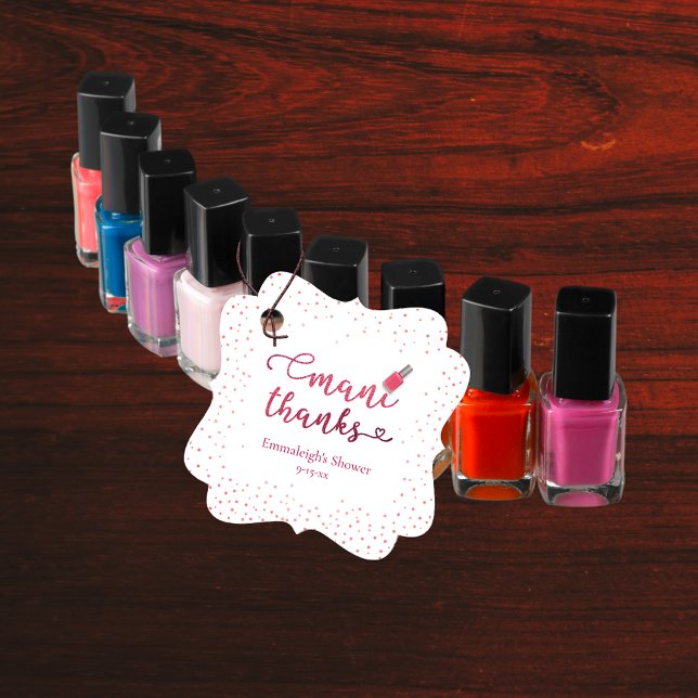 Étiquettes Cadeau Merci Pink Mani (Créateur téléchargé)