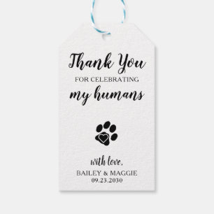 Étiquettes-cadeau Merci Pour Animal De Compagnie Chien Traiter Maria