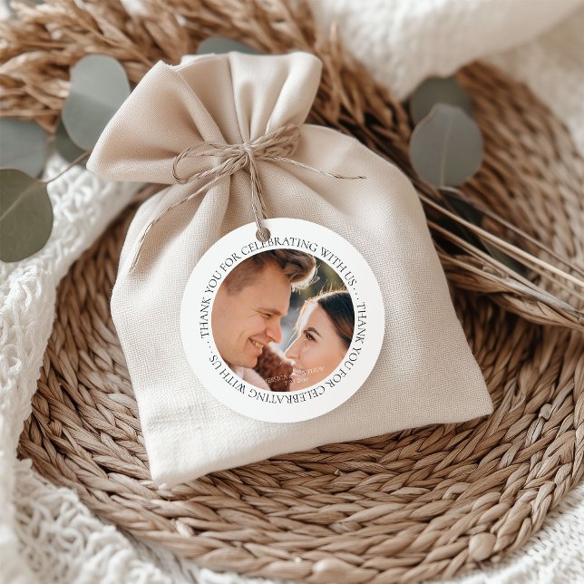 Étiquettes Cadeau Merci pour célébrer avec nous Photo (Créateur téléchargé)