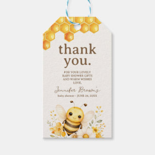 Étiquettes-cadeau Merci pour la baby shower Abeille royale