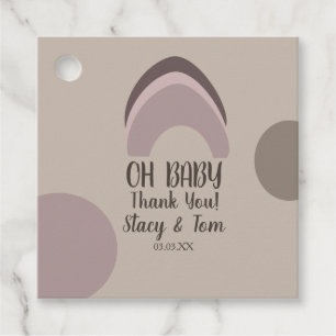 Étiquettes Cadeau Merci pour la Baby Shower Bohemian Formes Organiqu