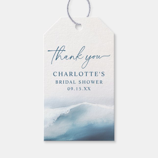 Étiquettes-cadeau Merci pour la plage océanique  (Devant)