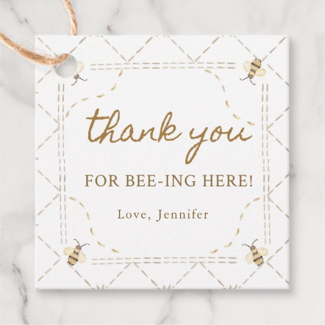Étiquettes Cadeau Merci Pour L'Abeille Ici Merci (Devant)