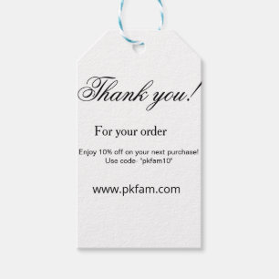 Étiquettes-cadeau Merci pour l'achat détail de l'entreprise familial