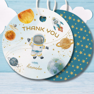 Étiquettes Cadeau Merci pour l'anniversaire de l'astronaute spatial