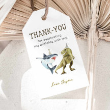 Merci pour l'anniversaire de requin et de dinosaur