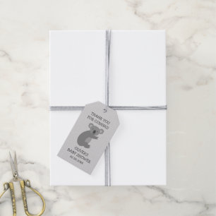 Étiquettes-cadeau Merci pour le futur koala bear baby shower faveur