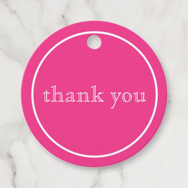 Étiquettes Cadeau merci pour le rose rond (Devant)