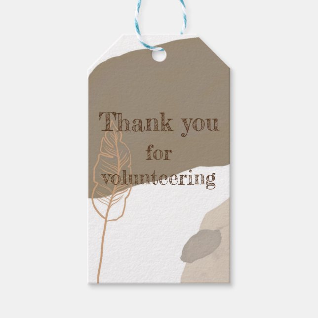Étiquettes-cadeau Merci pour le volontariat Appréciation des bénévol (Devant)