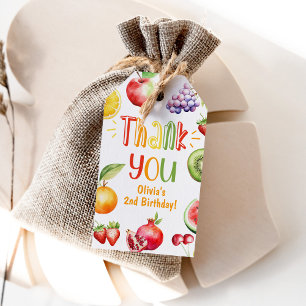 Étiquettes-cadeau Merci pour les fruits d'été d'anniversaire