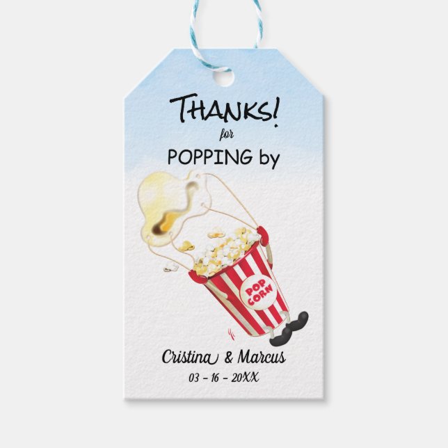 Étiquettes-cadeau Merci pour Popping By Popcorn Event (Devant)
