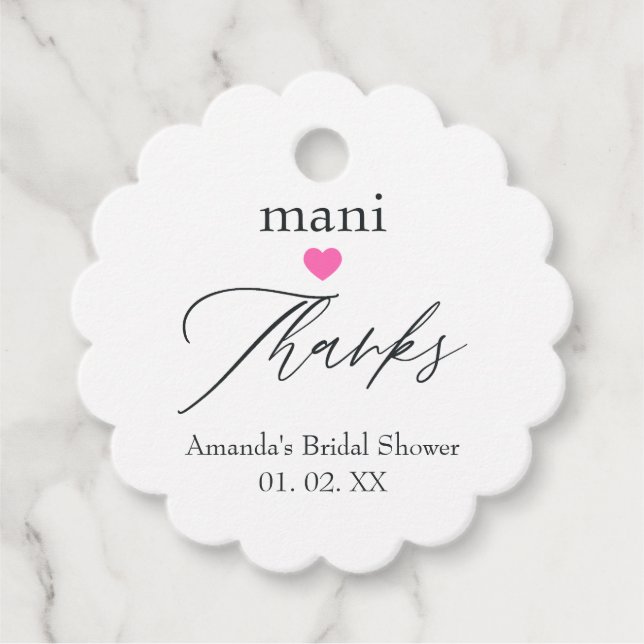 Étiquettes Cadeau Merci pour une manucure rose (Devant)
