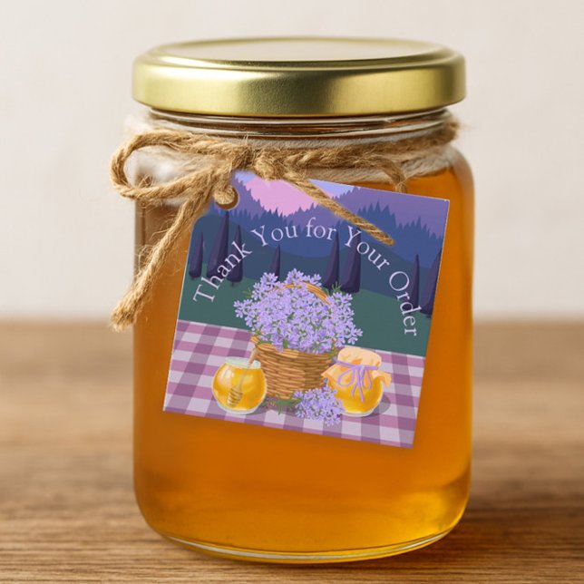 Étiquettes Cadeau Merci pour votre commande Lavender & Honey Rustic (Créateur téléchargé)