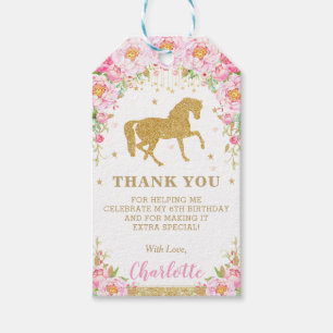Étiquettes-cadeau Merci préféré pour l'anniversaire de la florale