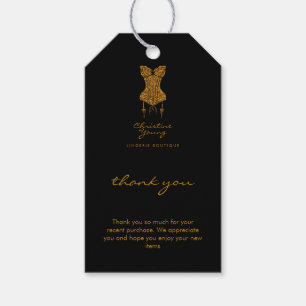 Étiquettes-cadeau Merci promotionnel client Gold Lingerie