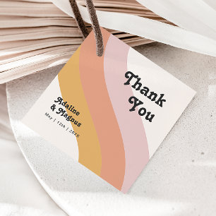 Étiquettes Cadeau Merci Rainbow des années 70