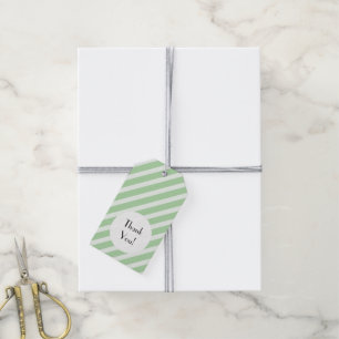 Étiquettes-cadeau Merci - rayures (lignes parallèles) - vert