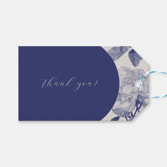 Étiquettes-cadeau Merci Rose aquarelle (Devant (Horizontal))
